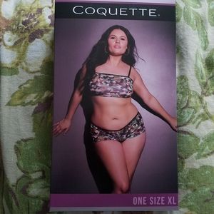 NEW Coquette  Bralette And Booty Shorts  SIZE XL 14-20